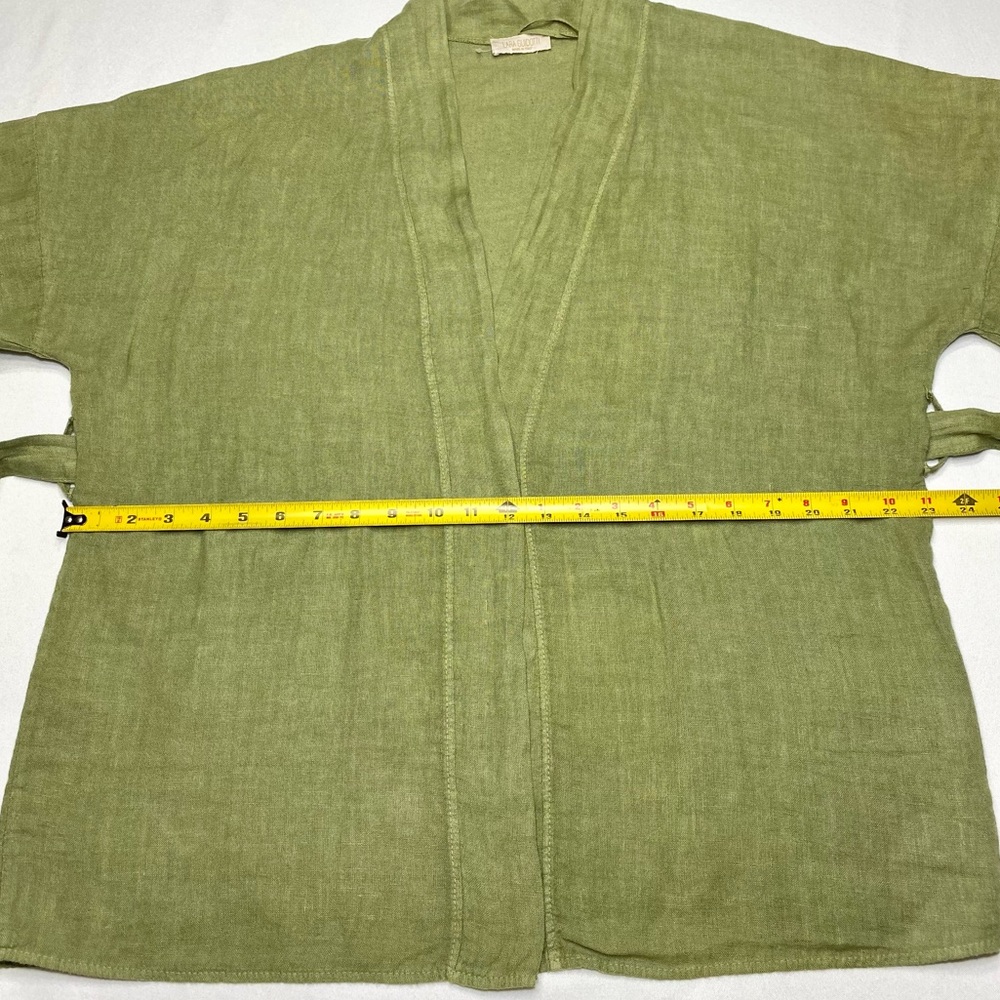 Linen Lightweight Jacket Kimono Belted Italy One Size - Picture 6 of 9